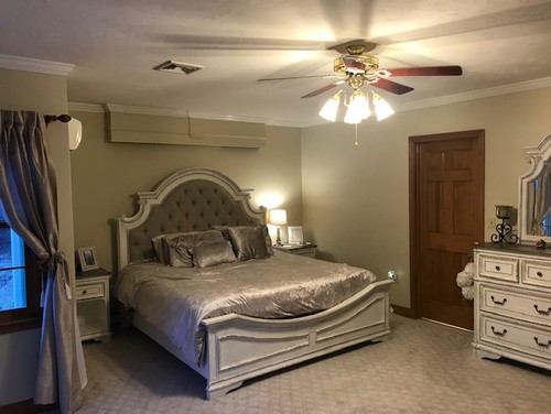 Master bedroom with tan walls