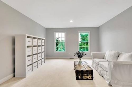 Bonus room with gray walls