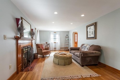 Cozy living room with fireplace